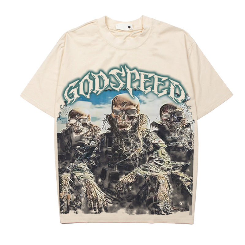 2026 American Retro Skull Soldier High Street Unisex T-shirt