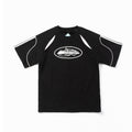 2026 American High Street Short-sleeved Patchwork Triple T-shirt