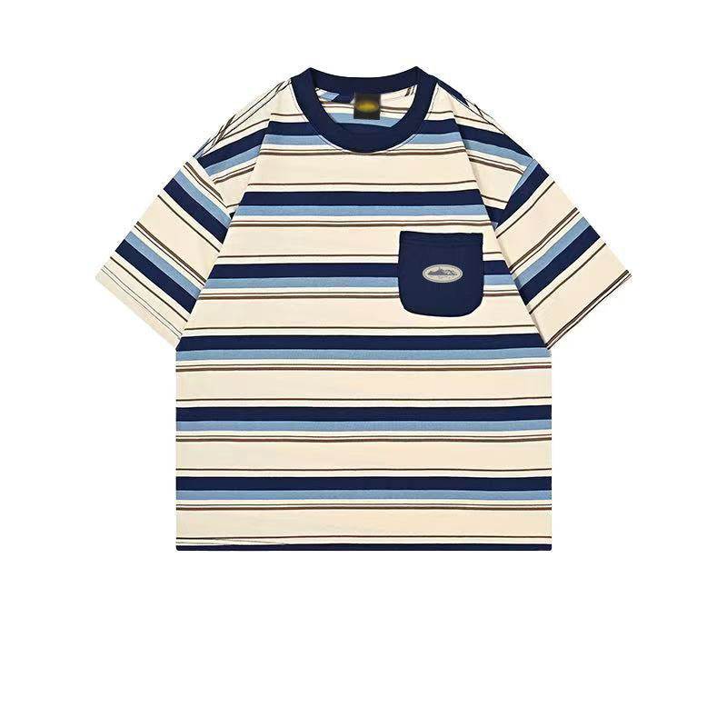 2026 American Retro Vibe Trendy Striped Short-sleeved T-shirt