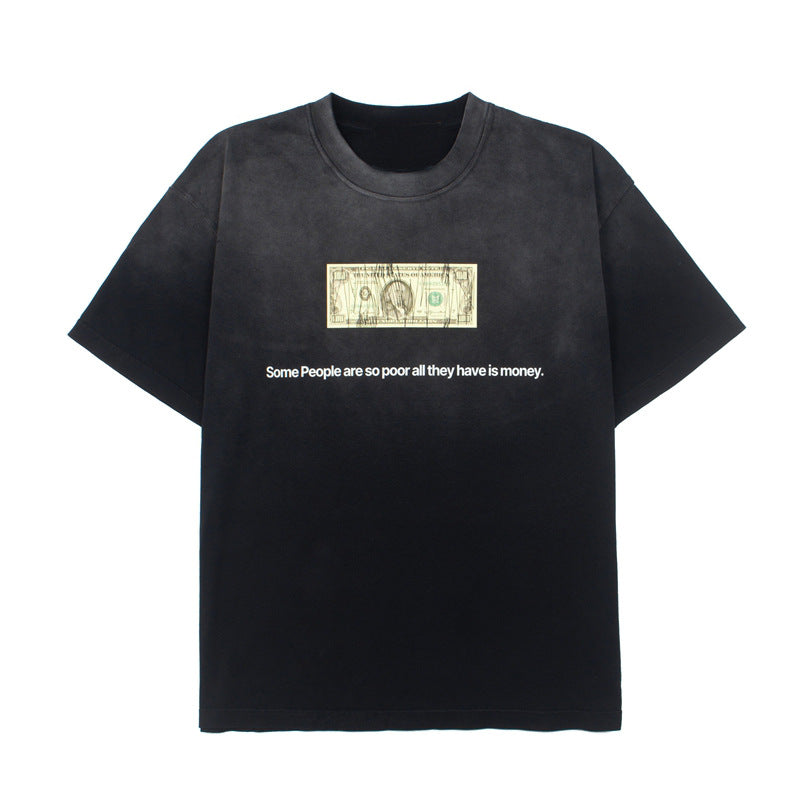 2026 American style US dollar print short-sleeved high Motorcycle