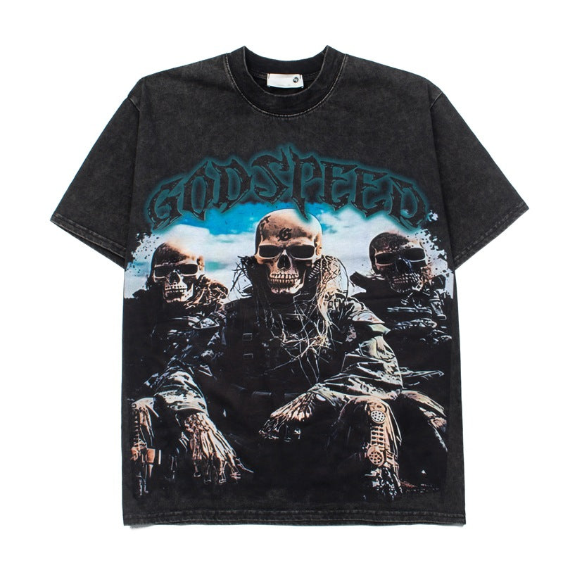 2026 American Retro Skull Soldier High Street Unisex T-shirt