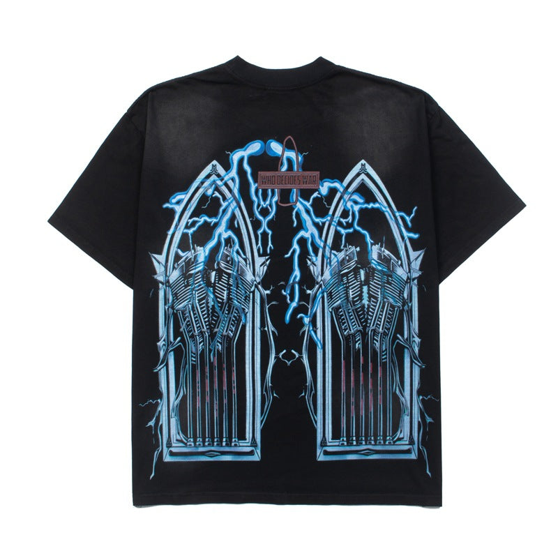 2026 American High Street Window Microphone Lightning T-shirt