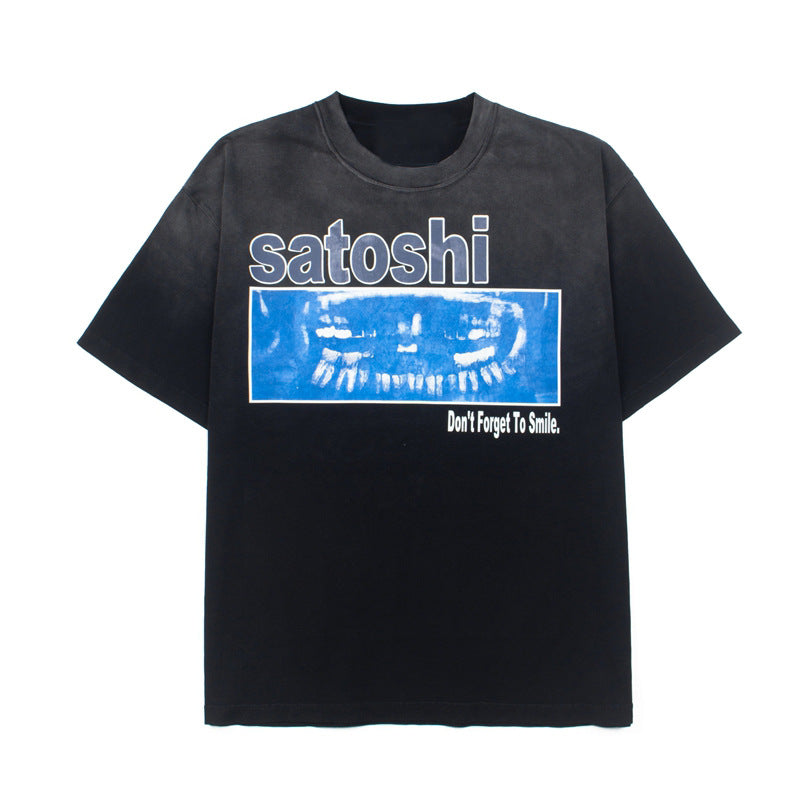 2026 American Style New Short-Sleeve "Keep Smiling" T-shirt