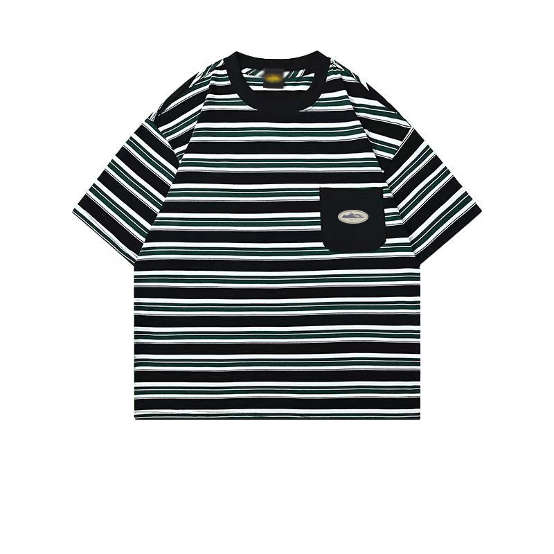 2026 American Retro Vibe Trendy Striped Short-sleeved T-shirt