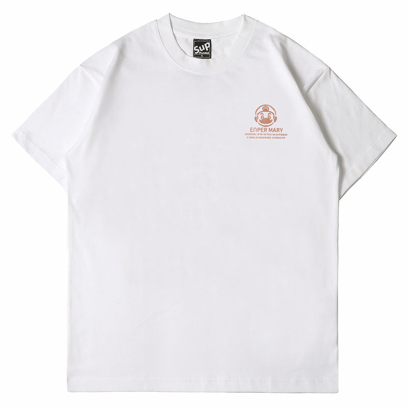 2026 American high street style new short-sleeved cartoon T-shirt