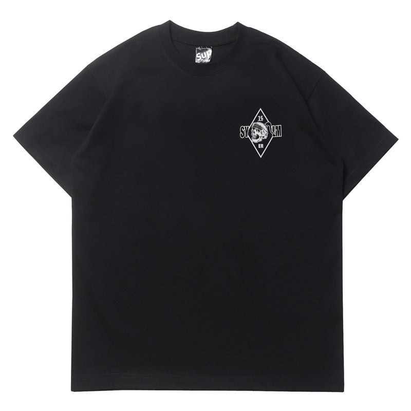 2026 New American High Street Style Short-Sleeve T-Shirt with Skull Print T-shirt