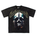 2026  American Retro Building Skull T-shirt Summer Loose T-shirt