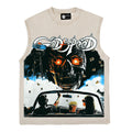 2026 American high street rock street skull racing West Coast T-shirt