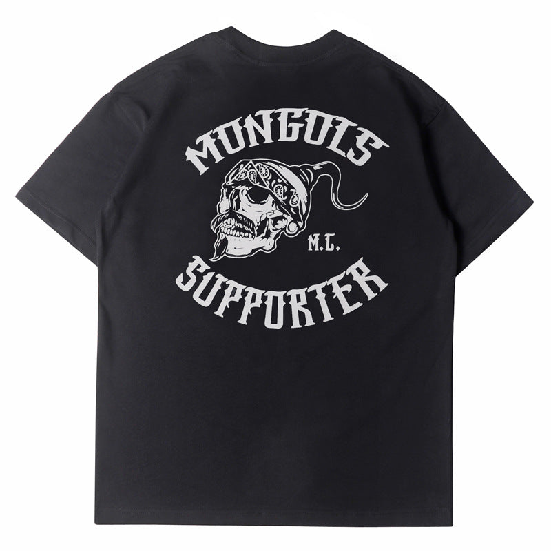 2026 New American High Street Style Short-Sleeve T-Shirt with Skull Print T-shirt