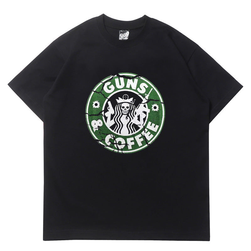 2026 American High Street New Style Short-sleeved Brown T-shirt