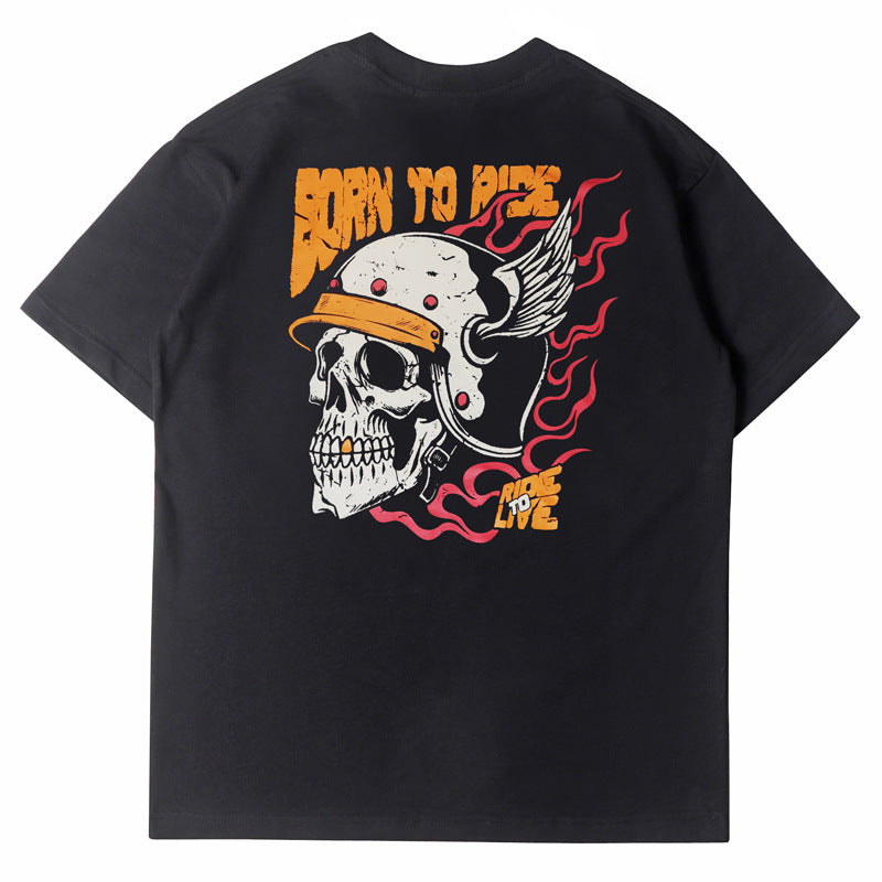 2026 American high street style new short-sleeved motorcycle T-shirt