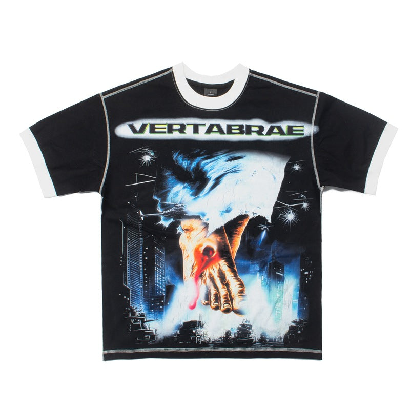 2026 American Street Retro High Street Rap Summer Tops T-shirt
