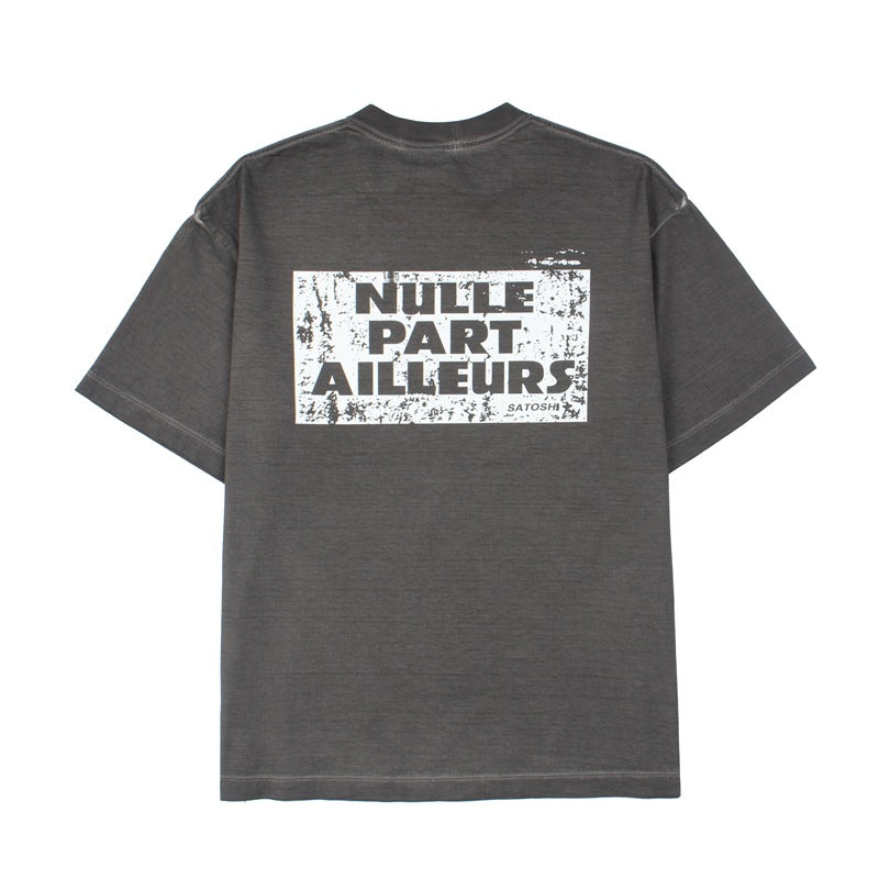 2026 American high street style new short-sleeved letter print T-shirt