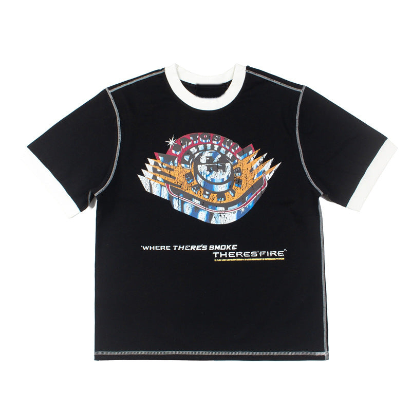 2026 American Street Style New Short-Sleeve Letter Print T-shirt