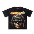 2026 American Style New Skull Warrior Print Loose Washed T-shirt