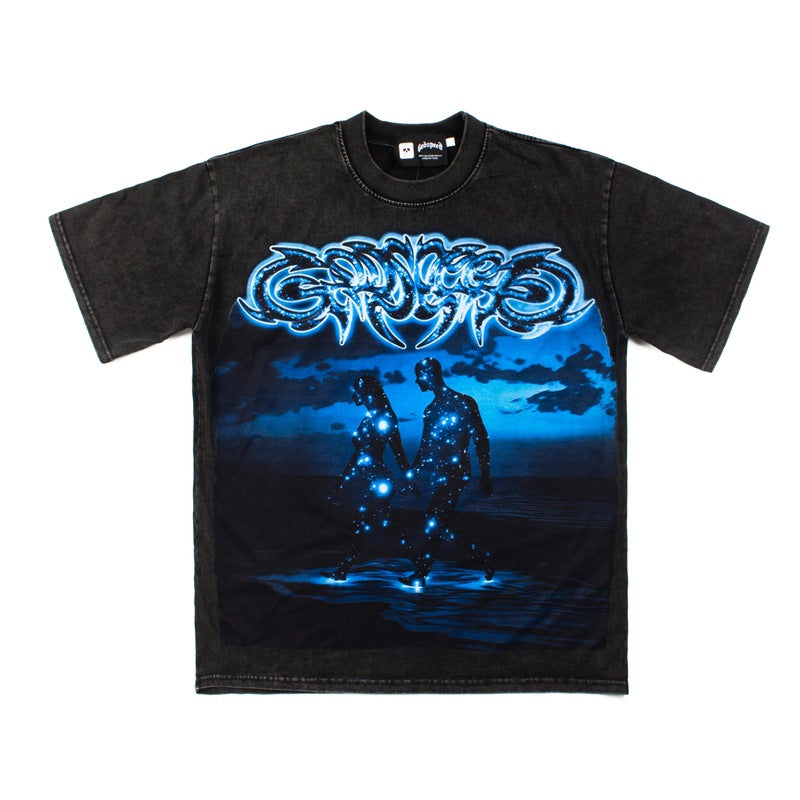 2026 American High Street Retro Washed Heavy Metal T-shirt